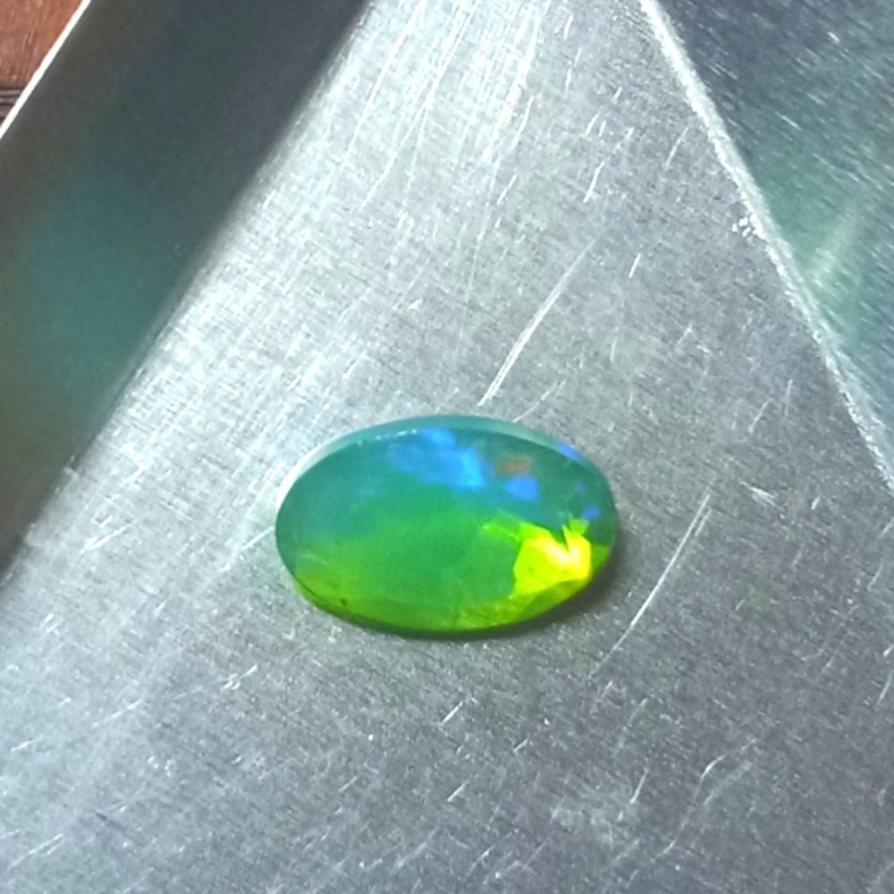 Green Blue Faceted Fire Opal